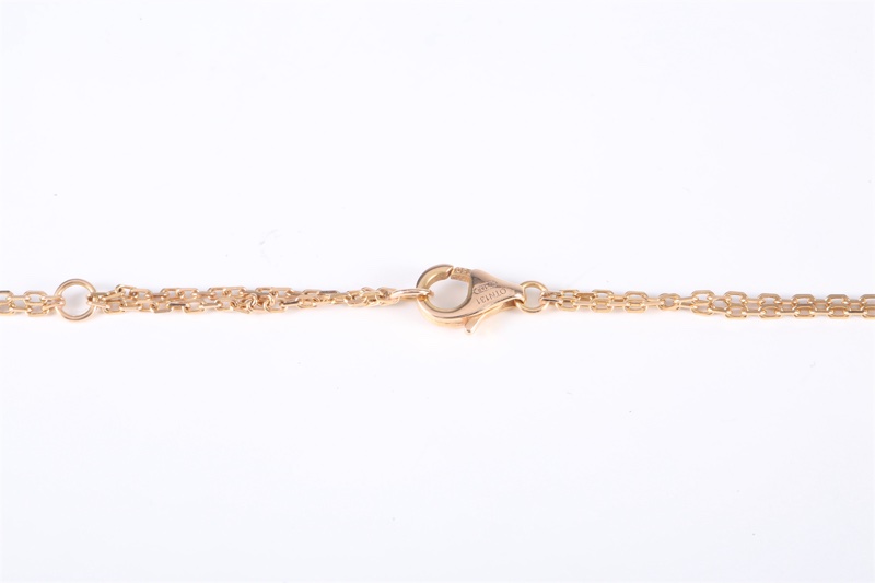 CARTIER(卡地亞) LOVE 18K金 小餅 鑲嵌2顆鑽石項鏈 18K玫瑰金 項鏈-4