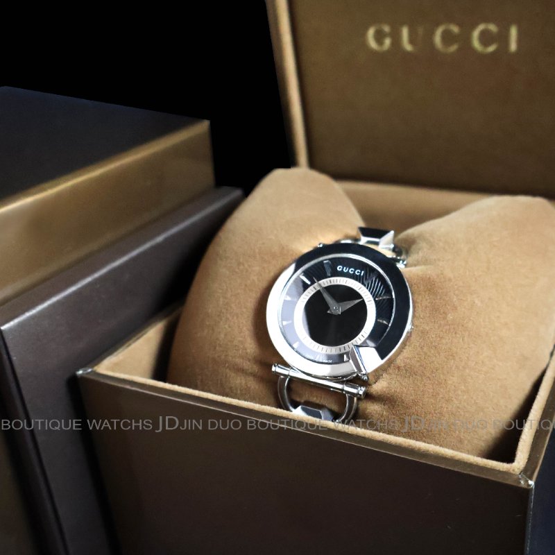 金鐸精品~2444 GUCCI 古馳 YA122509 Chiodo系列35mm馬蹄錶帶石英女用腕錶-6
