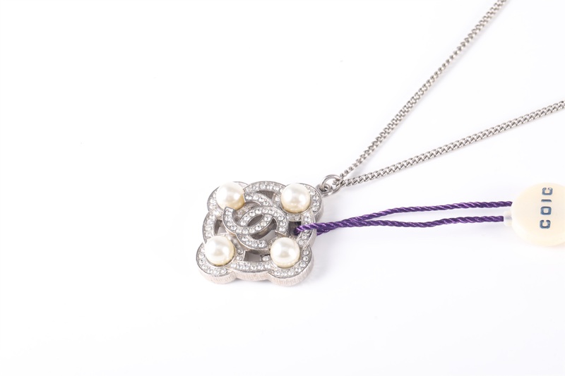 CHANEL(香奈兒) 16B 合金 雙C珍珠項鏈-1