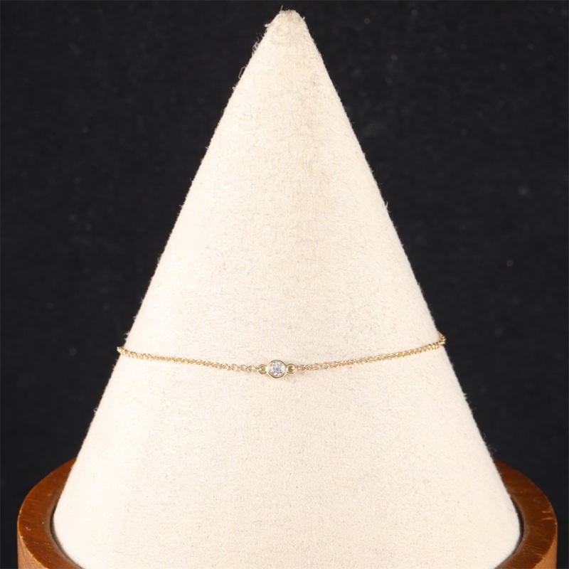 TIFFANY&CO(蒂芙尼)  18K黃金 鑽石 黃金 單鑽 手鏈 18K-0