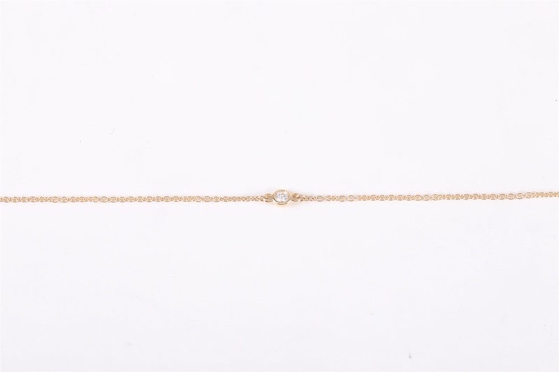 TIFFANY&CO(蒂芙尼)  18K黃金 鑽石 黃金 單鑽 手鏈 18K-2
