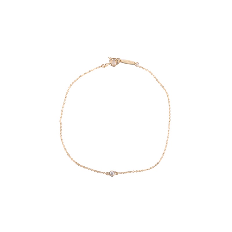 TIFFANY&CO(蒂芙尼)  18K黃金 鑽石 黃金 單鑽 手鏈 18K-5