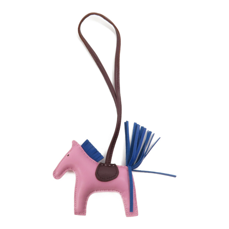 HERMES Milo皮革Rodeo PM掛飾X9 Mauve Sylvestr-0