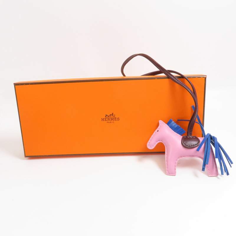 HERMES Milo皮革Rodeo PM掛飾X9 Mauve Sylvestr-8