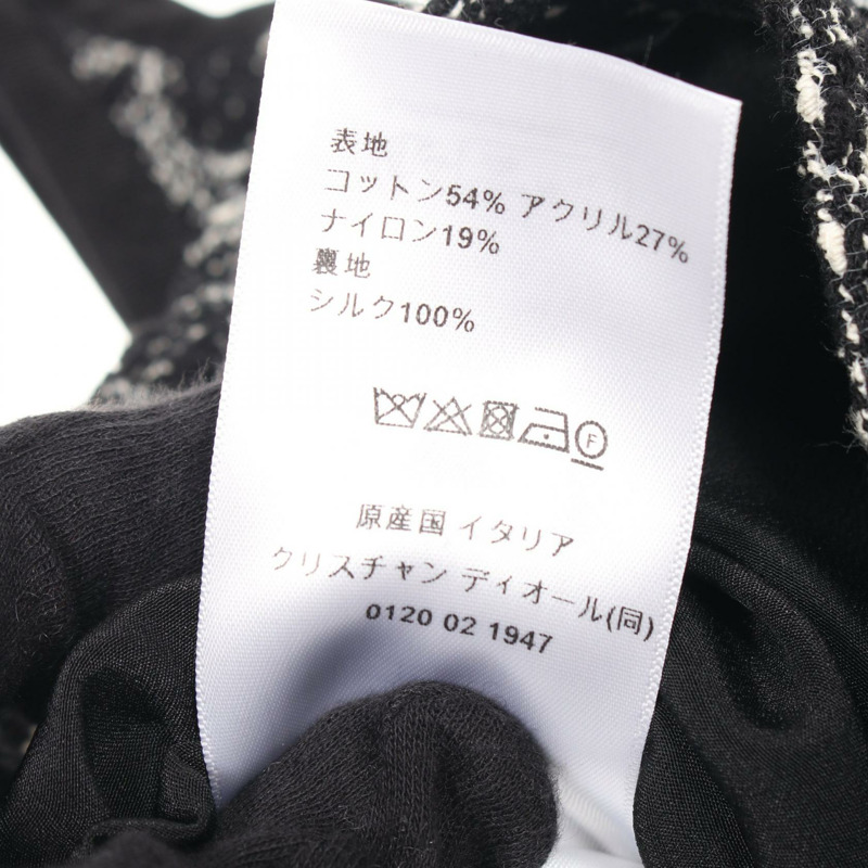Christian Dior 藤格紋洋裝 421R65A7795 純棉 黑白 二手 女款 #40-3