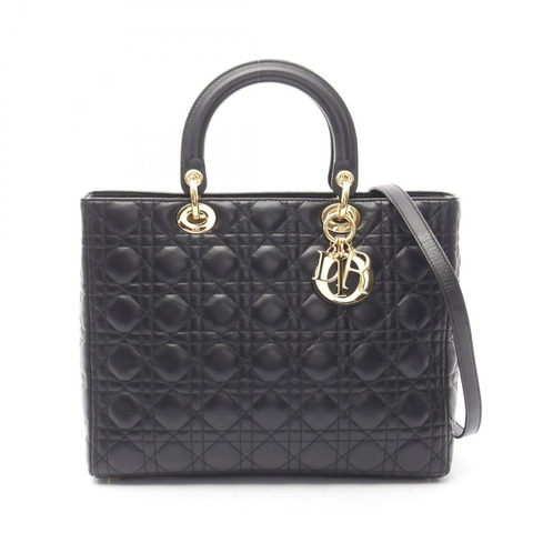 Christian Dior Lady Dior 大單肩包 皮革 黑色 二手 女士