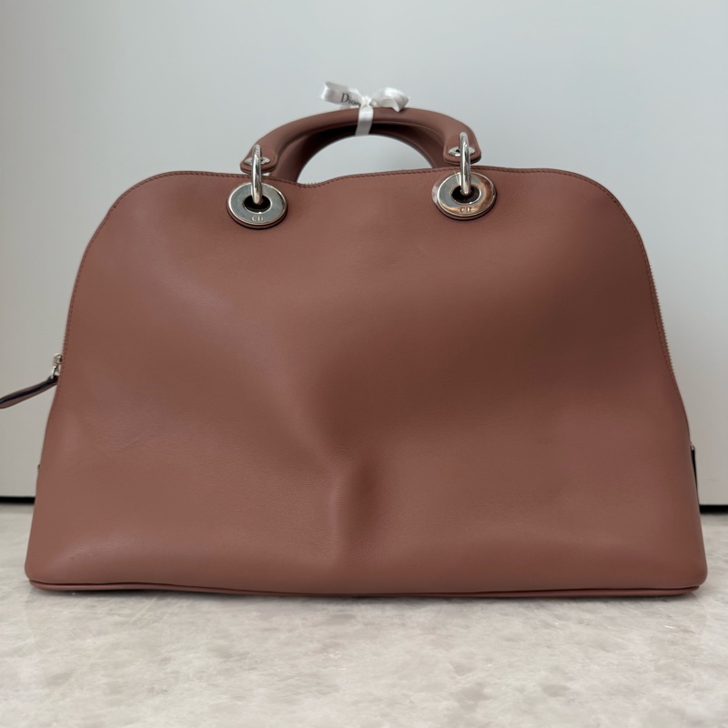 Christian Dior Diorissimo Dome Bag｜深米色皮革手提包｜Dior 經典款-1