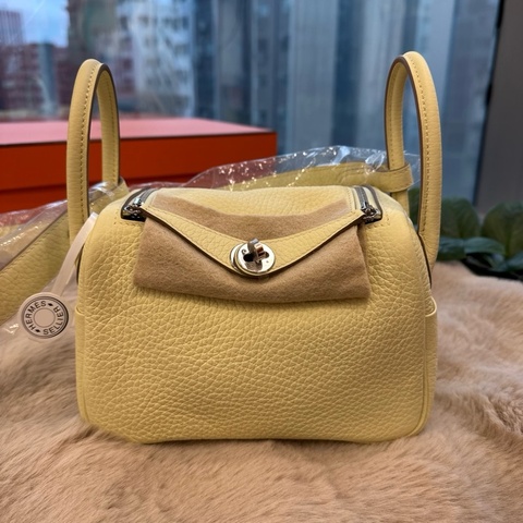HERMES mini Lind2代i8米爾頓黃銀釦tc stamp W