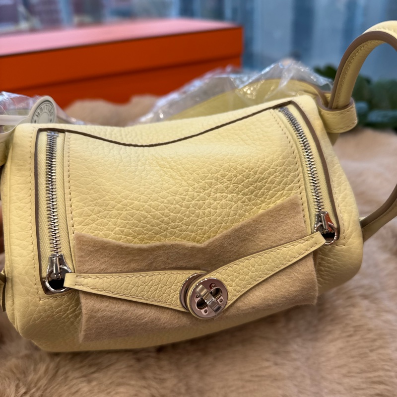 HERMES mini Lind2代i8米爾頓黃銀釦tc stamp W-9