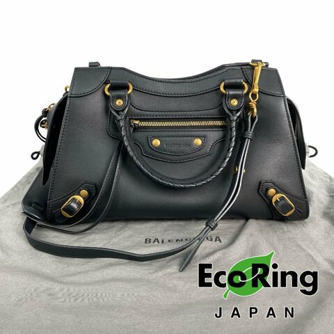 △ Balenciaga 巴黎世家 Neo City Black Calfskin 2Way Bag 638521 黑色小牛皮兩用袋 638521 -257013810