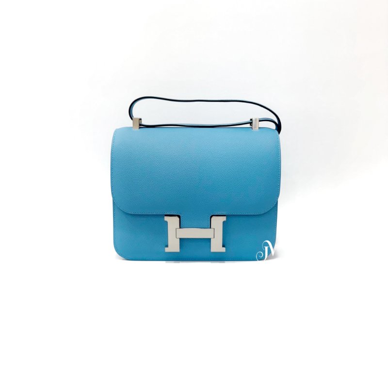 HERMES P3 北方藍 Epsom皮 銀扣 Constance-0