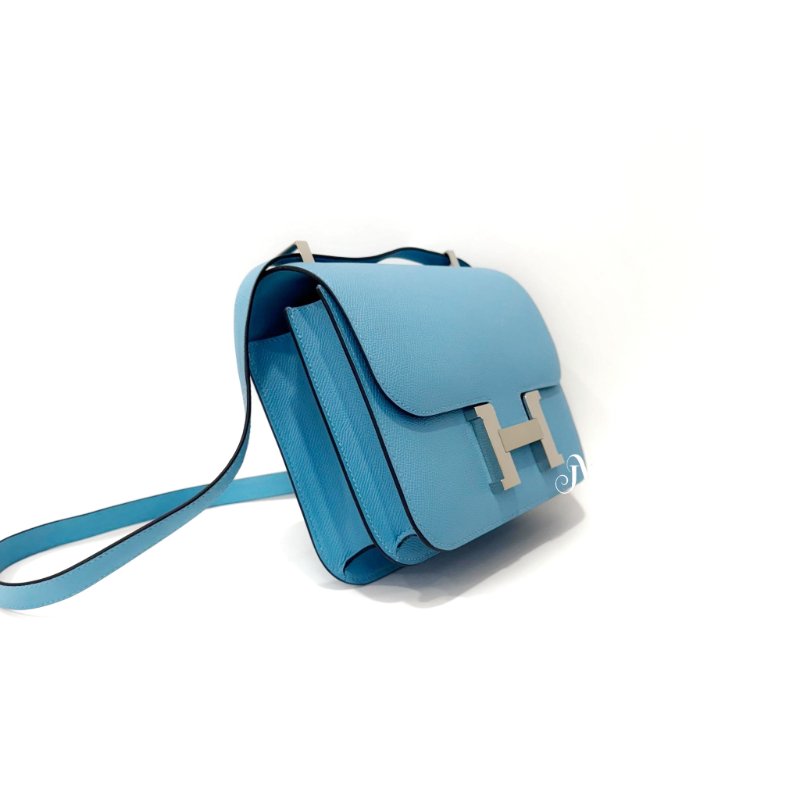 HERMES P3 北方藍 Epsom皮 銀扣 Constance-1
