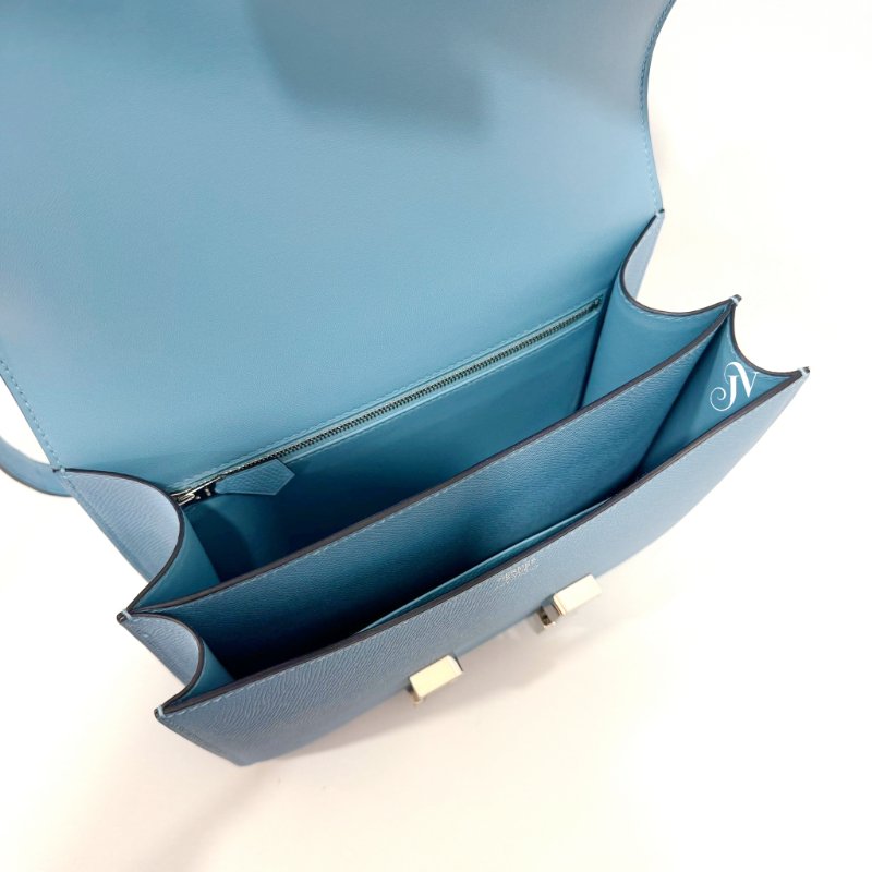 HERMES P3 北方藍 Epsom皮 銀扣 Constance-5