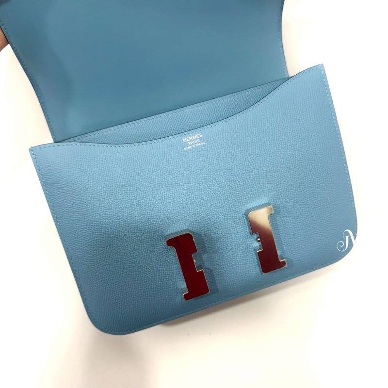 HERMES P3 北方藍 Epsom皮 銀扣 Constance-6