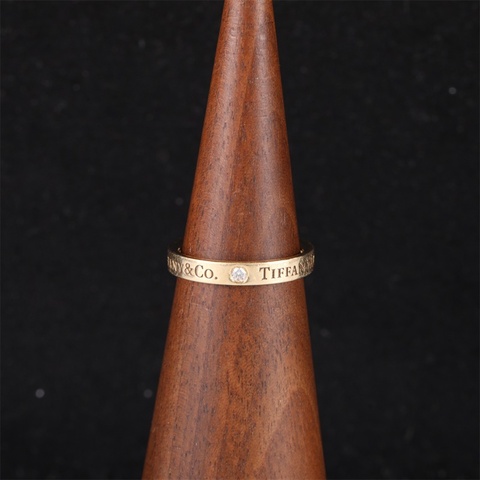 TIFFANY&CO(蒂芙尼) Tiffany & Co. 三鑽戒指 窄版 3mm 18K黃金/鑽石 49 黃金 18K玫瑰金