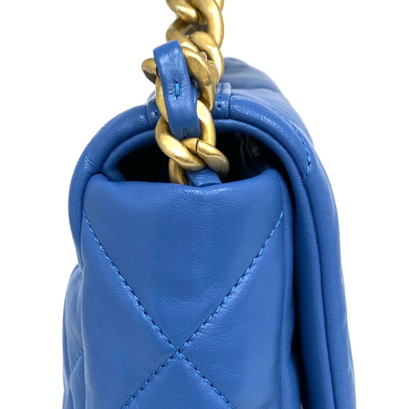 △ Chanel 香奈兒 19Bag Blue Lambskin Ruthenium-Finish Gold&Silver-tone Metal Chain 2Way Bag No.29 AS1160 藍色小羊皮鍍釕金色銀色金屬鏈條兩用袋 No.29 AS1160 -257013341-4