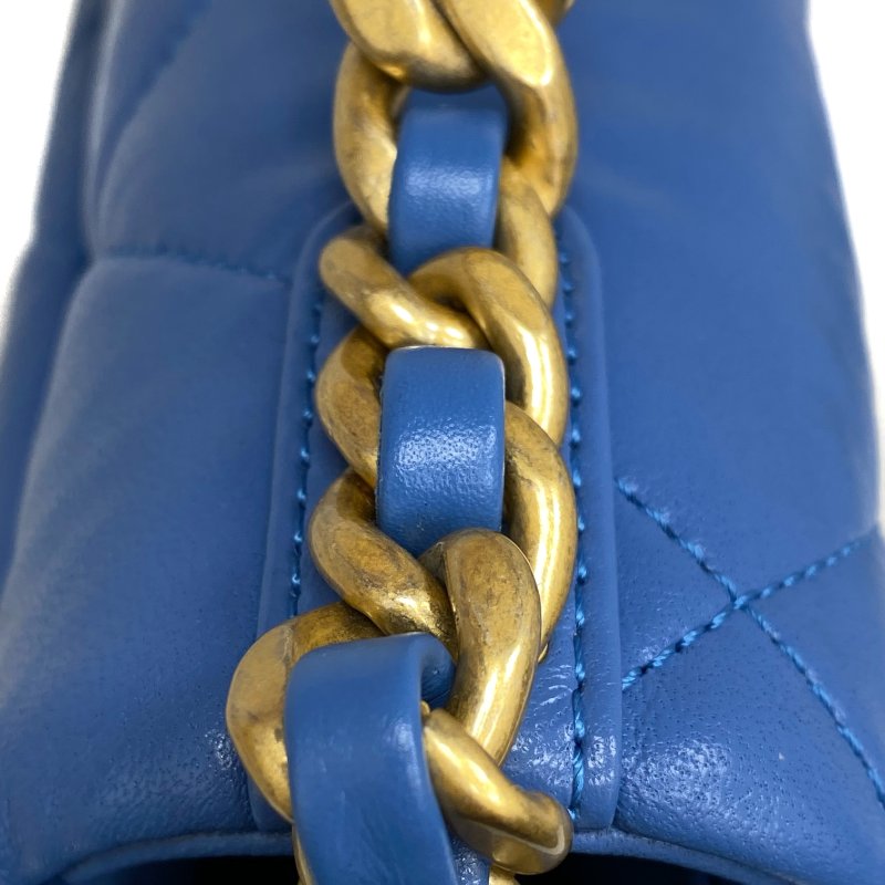 △ Chanel 香奈兒 19Bag Blue Lambskin Ruthenium-Finish Gold&Silver-tone Metal Chain 2Way Bag No.29 AS1160 藍色小羊皮鍍釕金色銀色金屬鏈條兩用袋 No.29 AS1160 -257013341-8