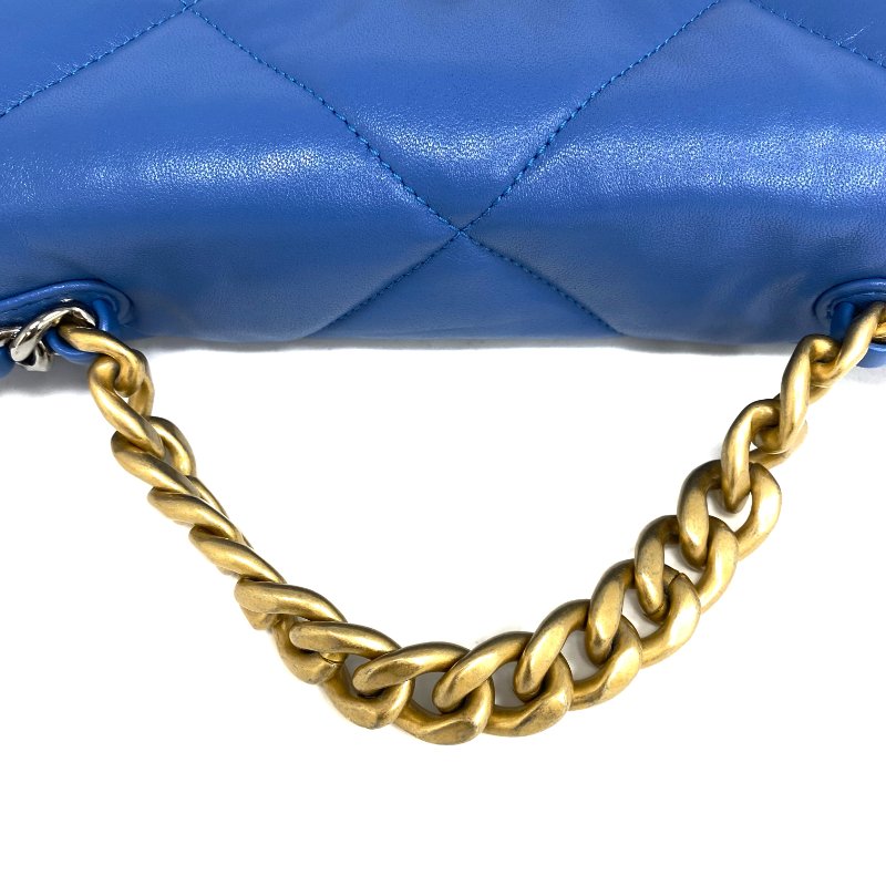 △ Chanel 香奈兒 19Bag Blue Lambskin Ruthenium-Finish Gold&Silver-tone Metal Chain 2Way Bag No.29 AS1160 藍色小羊皮鍍釕金色銀色金屬鏈條兩用袋 No.29 AS1160 -257013341-12