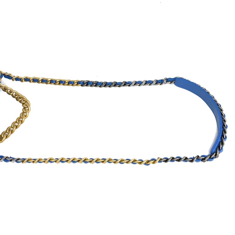 △ Chanel 香奈兒 19Bag Blue Lambskin Ruthenium-Finish Gold&Silver-tone Metal Chain 2Way Bag No.29 AS1160 藍色小羊皮鍍釕金色銀色金屬鏈條兩用袋 No.29 AS1160 -257013341-22