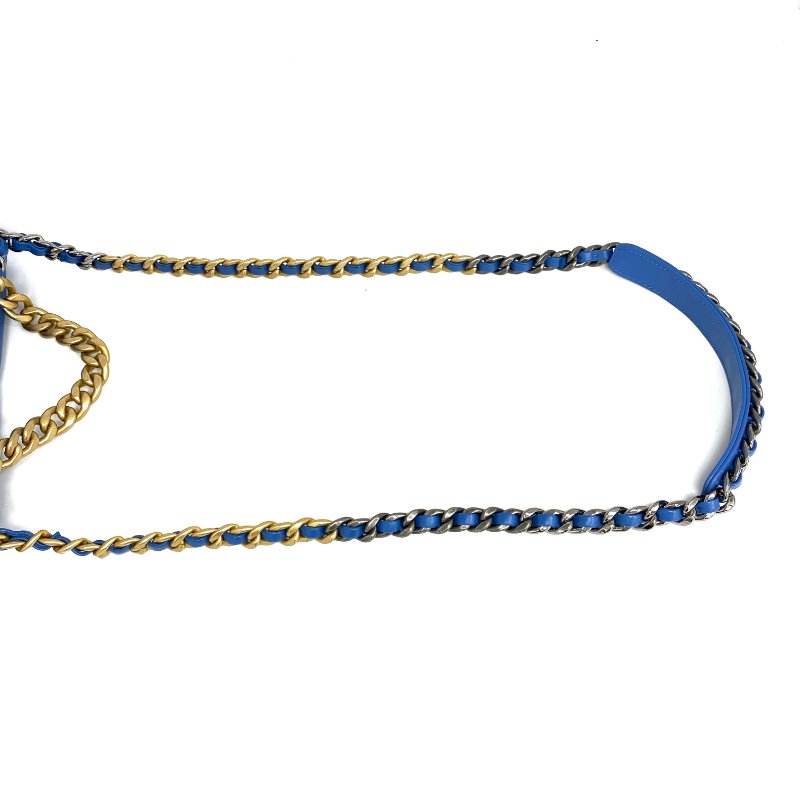 △ Chanel 香奈兒 19Bag Blue Lambskin Ruthenium-Finish Gold&Silver-tone Metal Chain 2Way Bag No.29 AS1160 藍色小羊皮鍍釕金色銀色金屬鏈條兩用袋 No.29 AS1160 -257013341-23