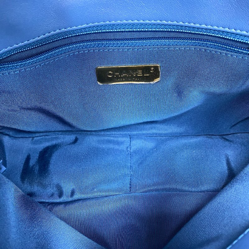 △ Chanel 香奈兒 19Bag Blue Lambskin Ruthenium-Finish Gold&Silver-tone Metal Chain 2Way Bag No.29 AS1160 藍色小羊皮鍍釕金色銀色金屬鏈條兩用袋 No.29 AS1160 -257013341-26