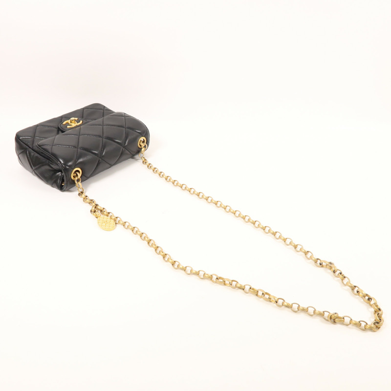 CHANEL 羊皮皮革Medallion Flap金扣鏈帶肩背袋-7