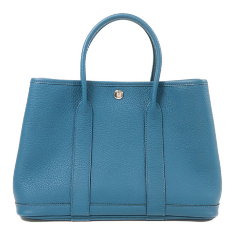 HERMES Clemence皮革Garden Party TPM銀扣手挽袋1P Colvert