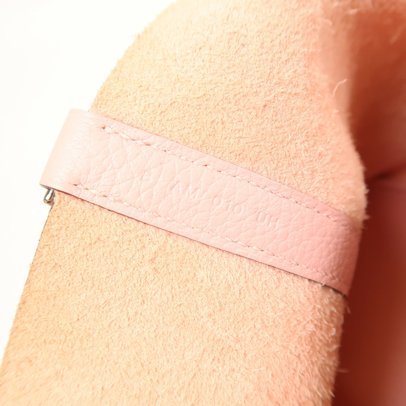 HERMES Clemence皮革Picotin MM銀扣手挽袋3Q Rose Sakura-6