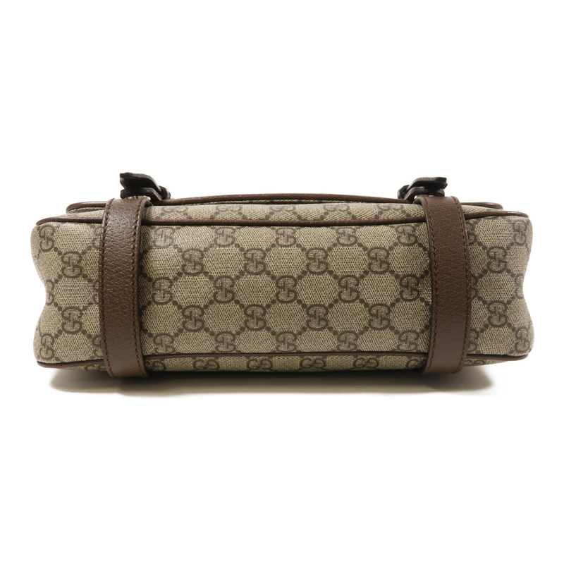 GUCCI 塗層帆布Shoulder Bag銀扣肩背袋-3