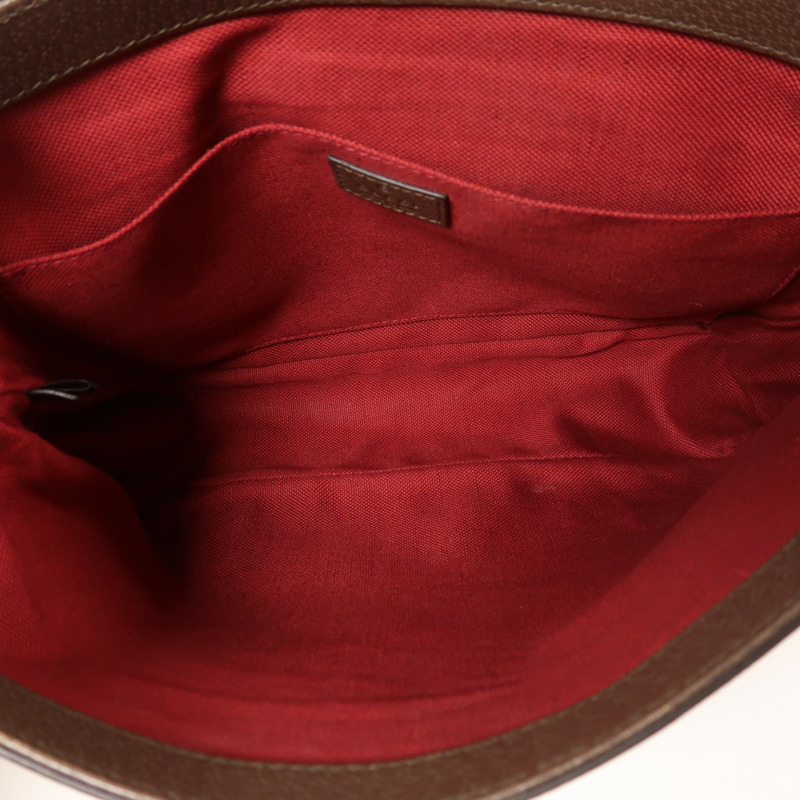 GUCCI 塗層帆布Shoulder Bag銀扣肩背袋-4
