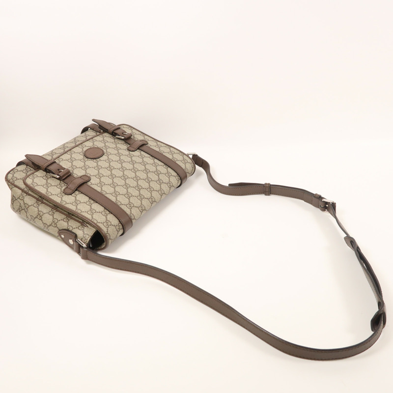 GUCCI 塗層帆布Shoulder Bag銀扣肩背袋-7