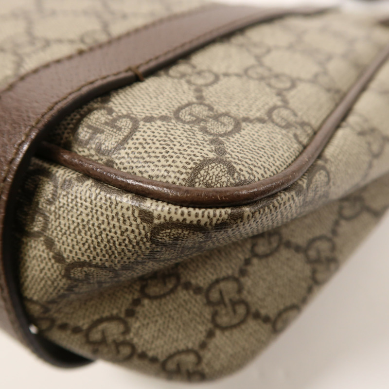 GUCCI 塗層帆布Shoulder Bag銀扣肩背袋-10