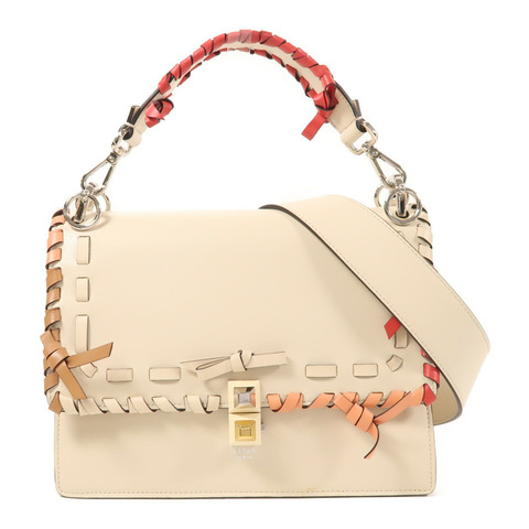 FENDI 牛皮皮革Vitello Bow Kan I 銀扣手挽肩背兩用袋