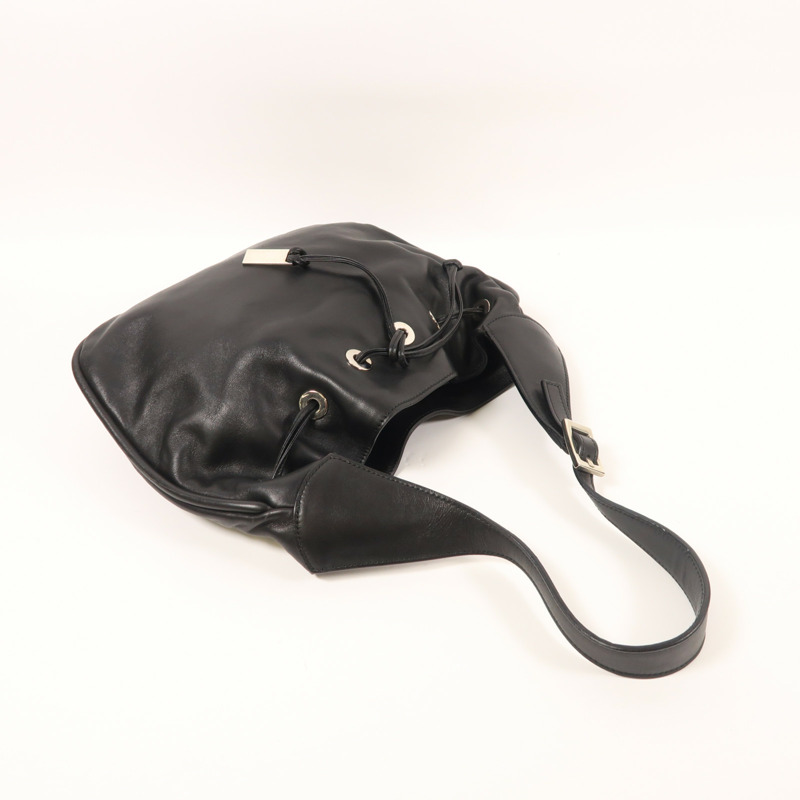 GUCCI 牛皮皮革Shoulder Bag銀扣肩背袋-7