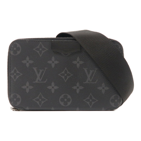 LOUIS VUITTON Monogram Eclipse Alpha Wearable銀扣肩背袋
