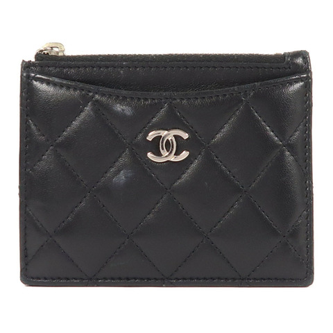 CHANEL 羊皮皮革Card Case銀扣卡片套