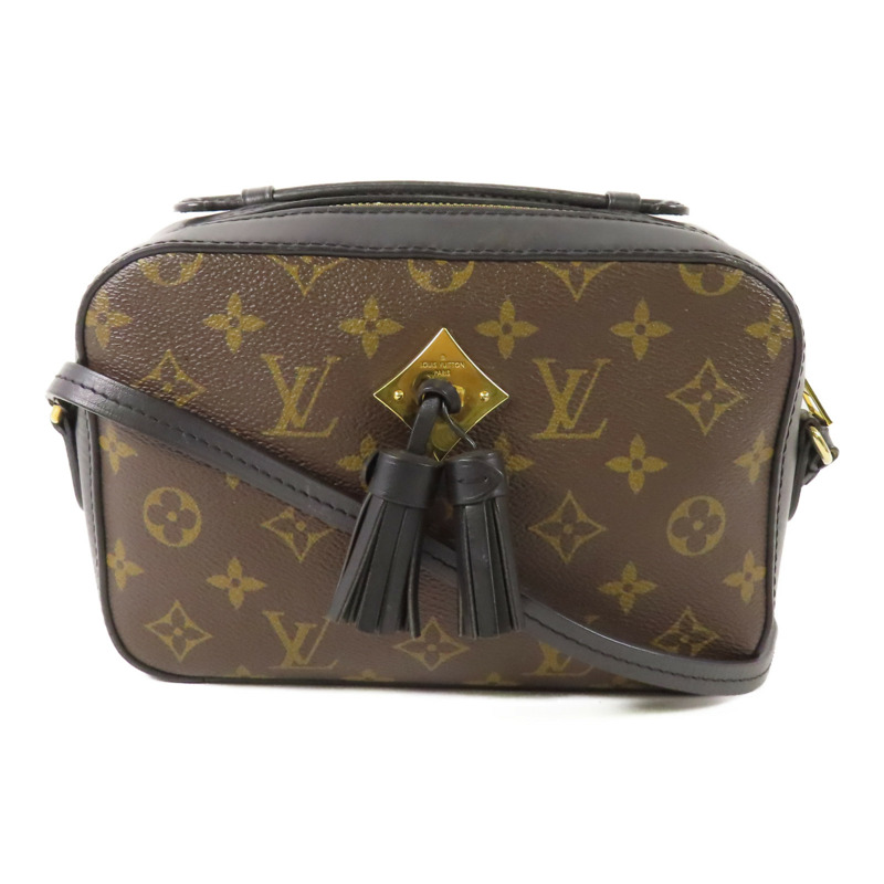 LOUIS VUITTON Monogram Saintonge金扣手挽袋棕色-0