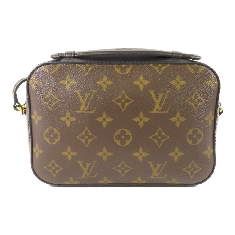 LOUIS VUITTON Monogram Saintonge金扣手挽袋棕色-1