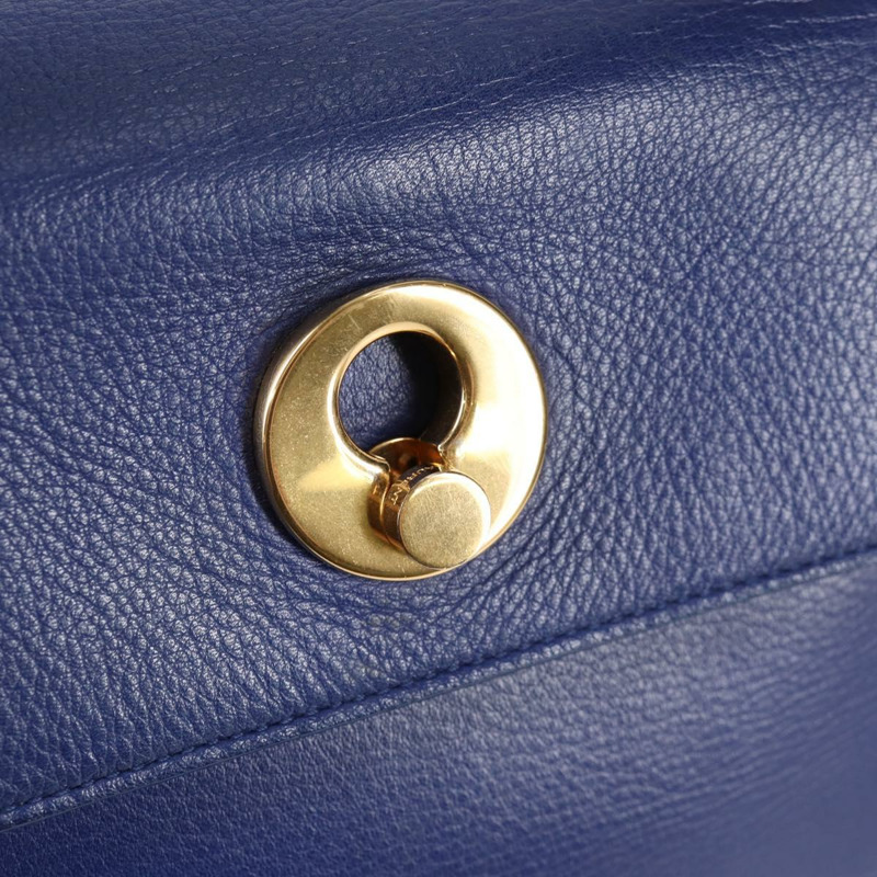 【日本直送】SAINT LAURENT 單肩包 皮革 2way 藍色 金色 313456 Auth 127908V-16