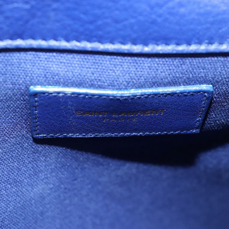 【日本直送】SAINT LAURENT 單肩包 皮革 2way 藍色 金色 313456 Auth 127908V-17