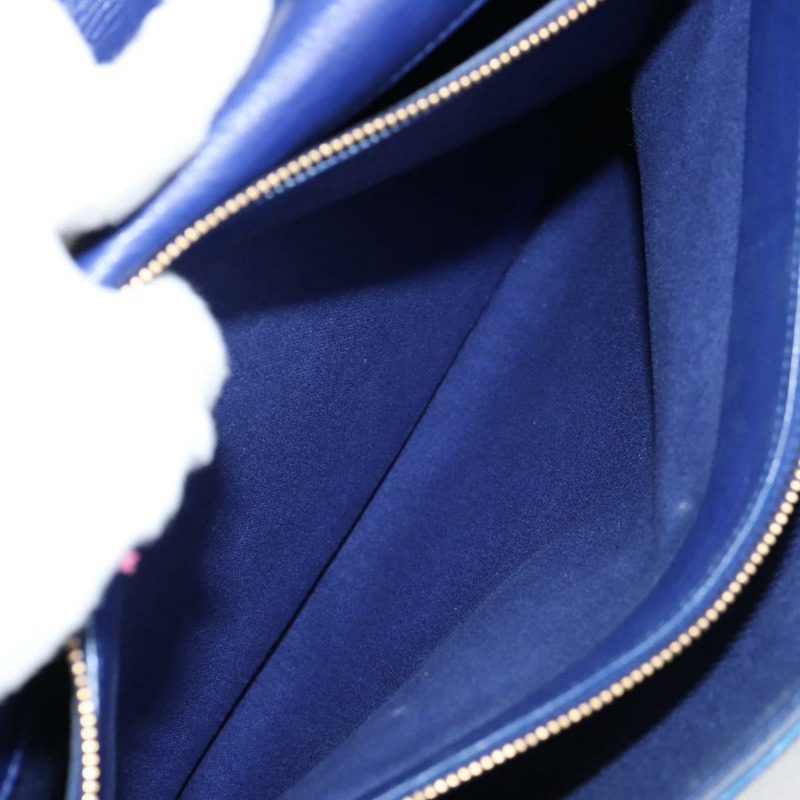 【日本直送】SAINT LAURENT 單肩包 皮革 2way 藍色 金色 313456 Auth 127908V-21