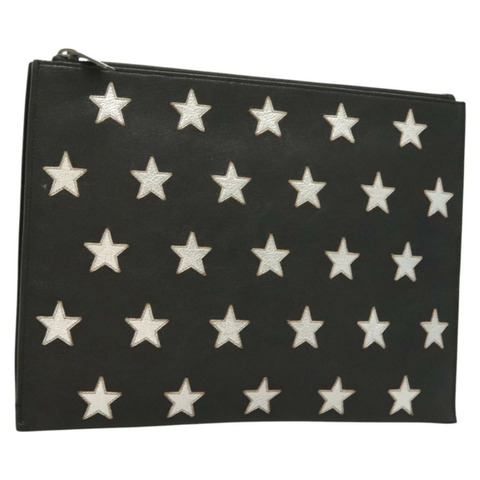 SAINT LAURENT 手拿包 皮革 黑色 正品 bs27165