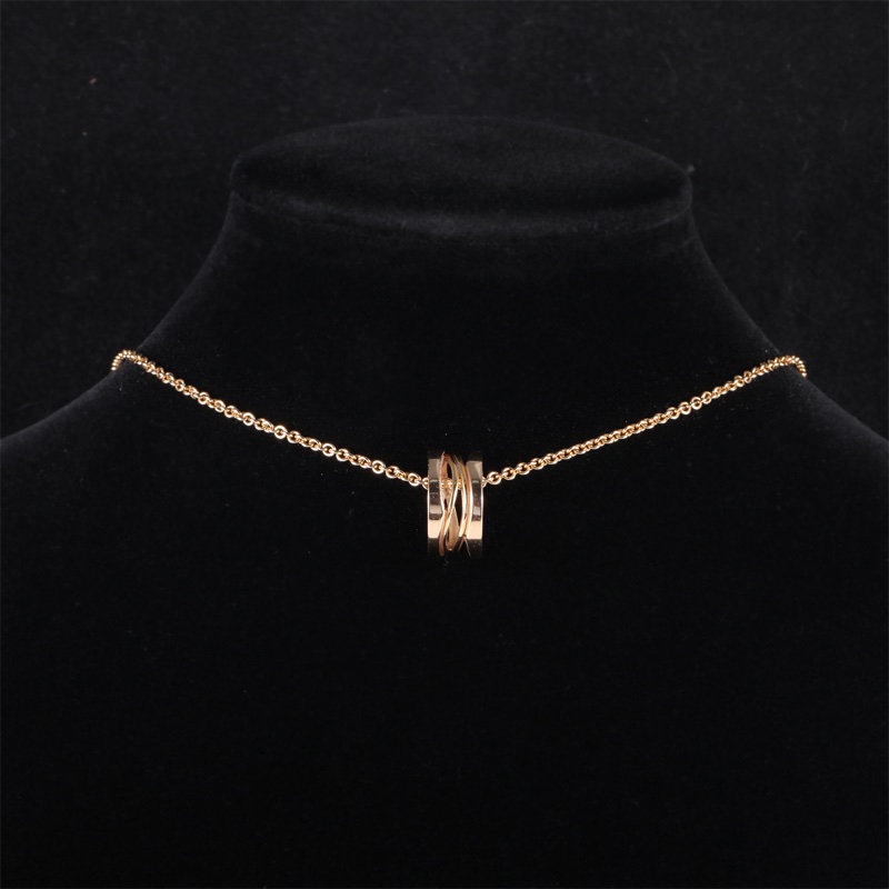 BVLGARI(寶格麗) B.ZERO1 彈簧項鏈 鏤空 18K玫瑰金 項鏈 玫瑰金-0