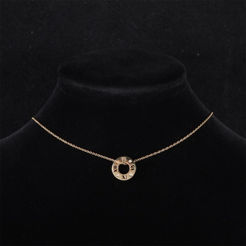 TIFFANY&CO(蒂芙尼) 18K黃金 羅馬數字四鑽項鏈