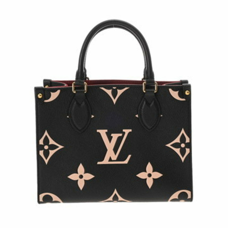 LOUIS VUITTON 路易威登 Monogram Empreinte On the Go PM 2WAY 黑色/米色 M45659 女士皮革手提包 A-0