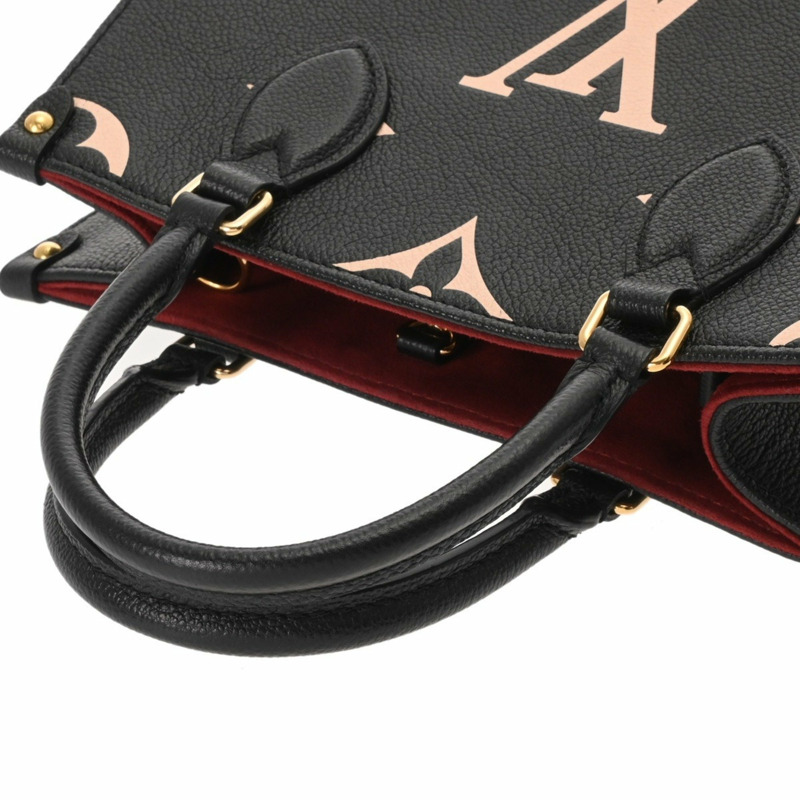 LOUIS VUITTON 路易威登 Monogram Empreinte On the Go PM 2WAY 黑色/米色 M45659 女士皮革手提包 A-3