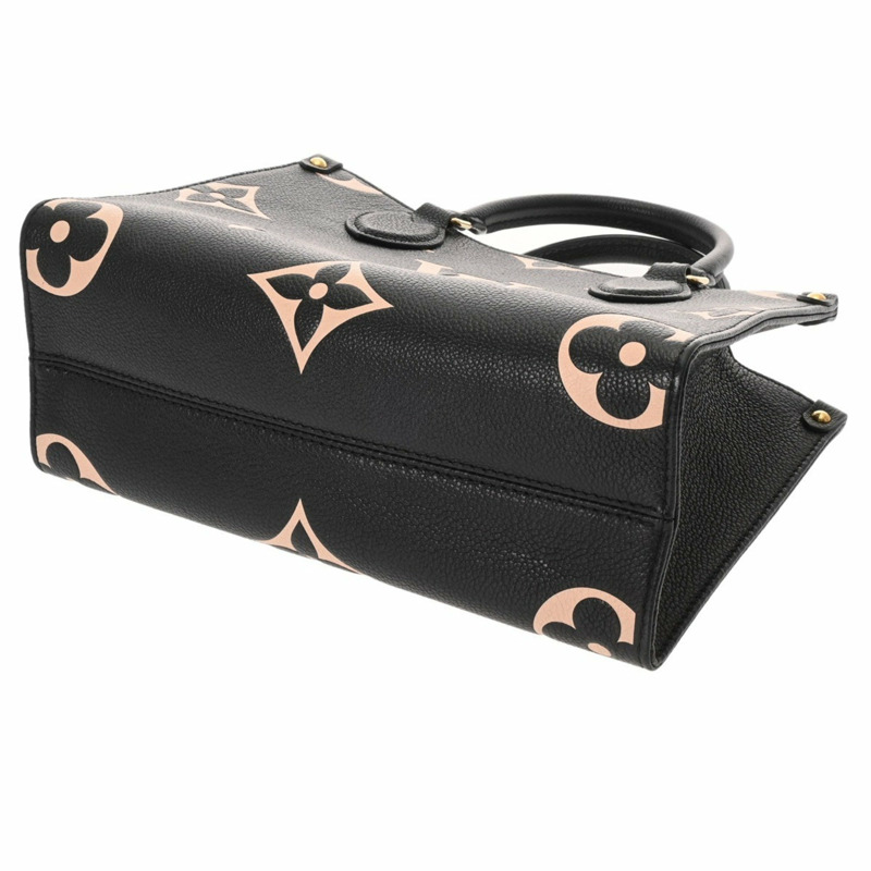 LOUIS VUITTON 路易威登 Monogram Empreinte On the Go PM 2WAY 黑色/米色 M45659 女士皮革手提包 A-5