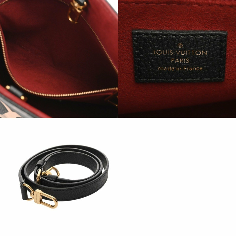 LOUIS VUITTON 路易威登 Monogram Empreinte On the Go PM 2WAY 黑色/米色 M45659 女士皮革手提包 A-10