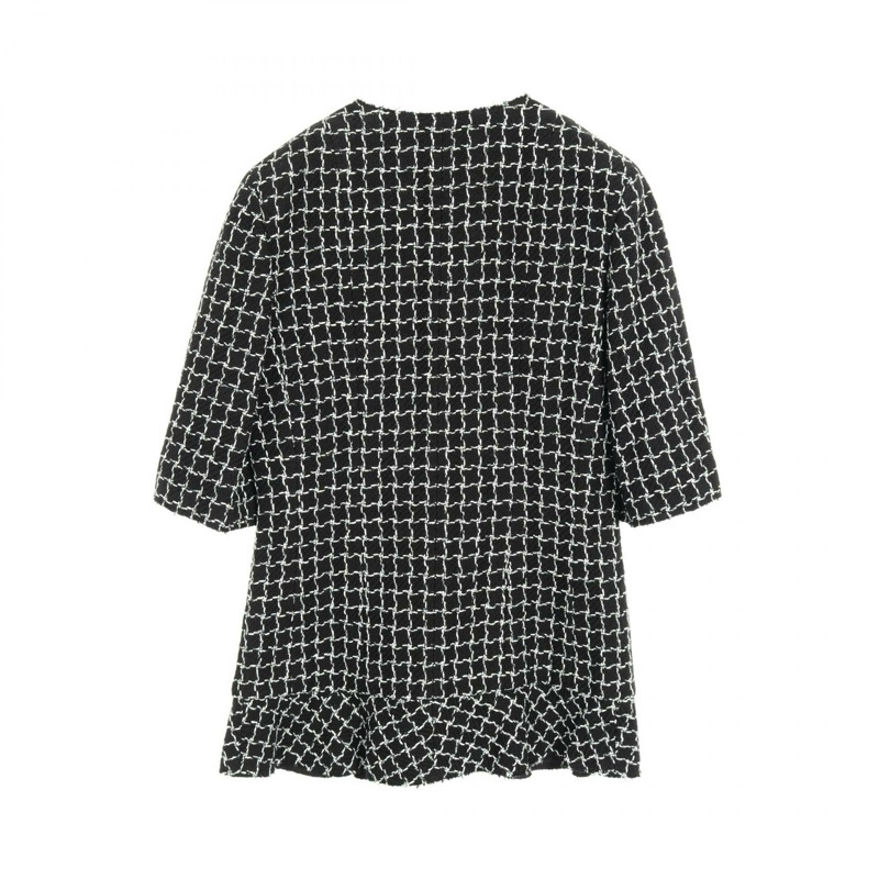 CHANEL Gripoa Button Tweed 無色外套 P43103V31693 羊毛棉 黑白 二手女款-1