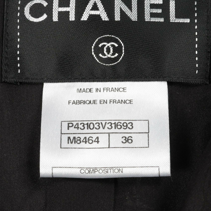 CHANEL Gripoa Button Tweed 無色外套 P43103V31693 羊毛棉 黑白 二手女款-5